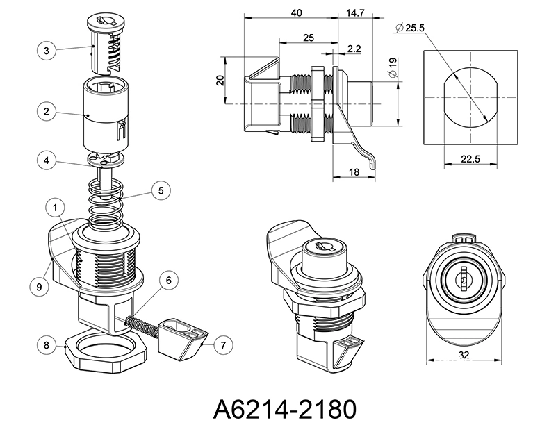 Push to Close Latch Plastic Push Button Slam Door Cam Lock